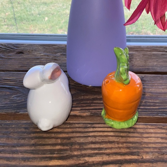 Easter Bunny Rabbit and Carrot salt and pepper shakers NEW - Picture 3 of 6